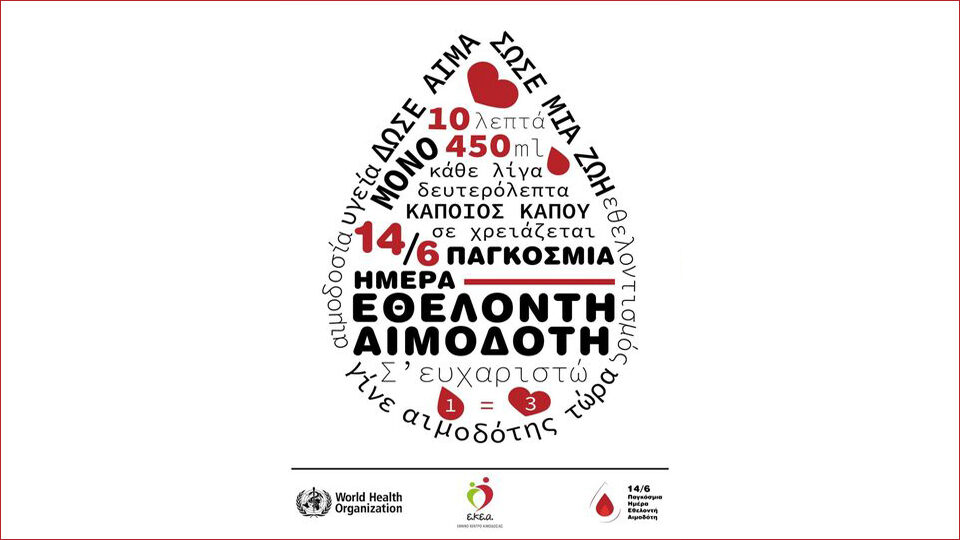 Παγκόσμια Ημέρα Εθελοντή Αιμοδότη